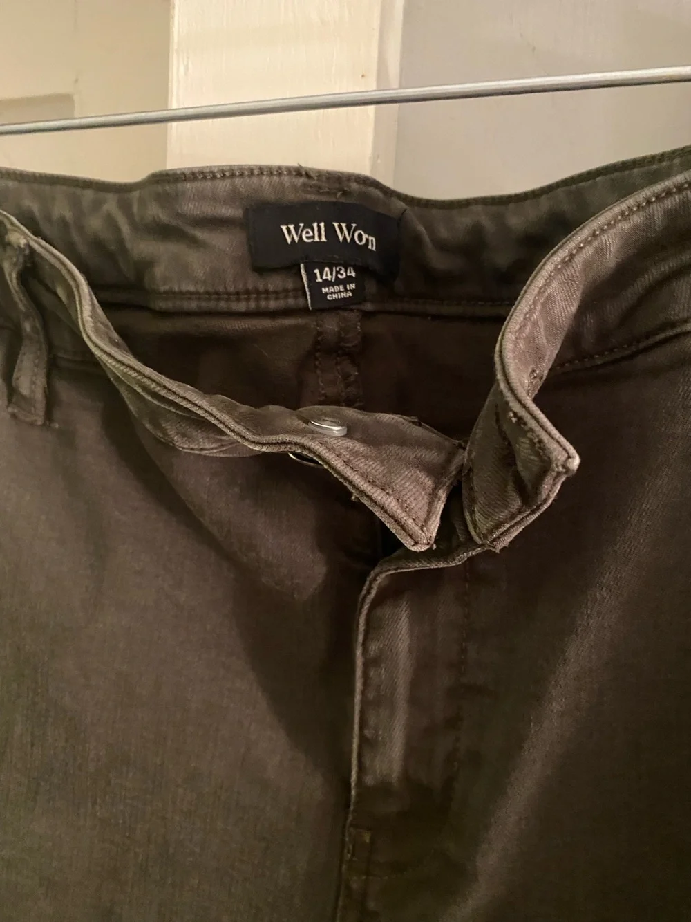 Well Worn Men's Olive Green Cargo Pants